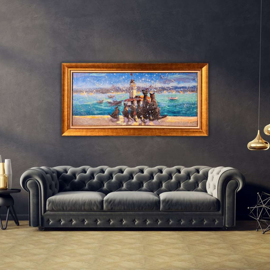 Karlar Altında Kız Kulesi Yağlı Boya Tablo